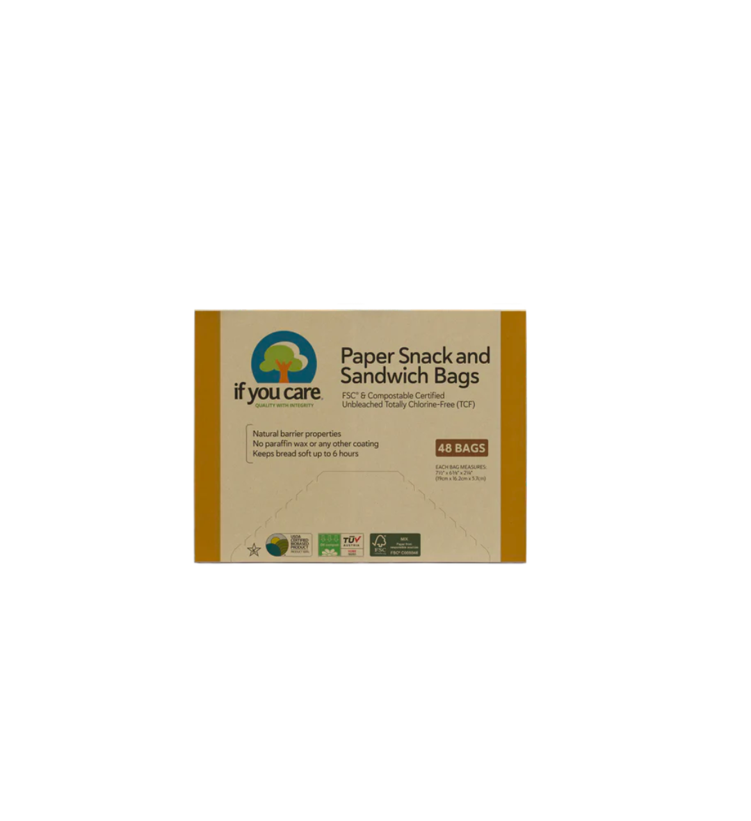 Unbleached Paper Sandwich Bags - 48 pack