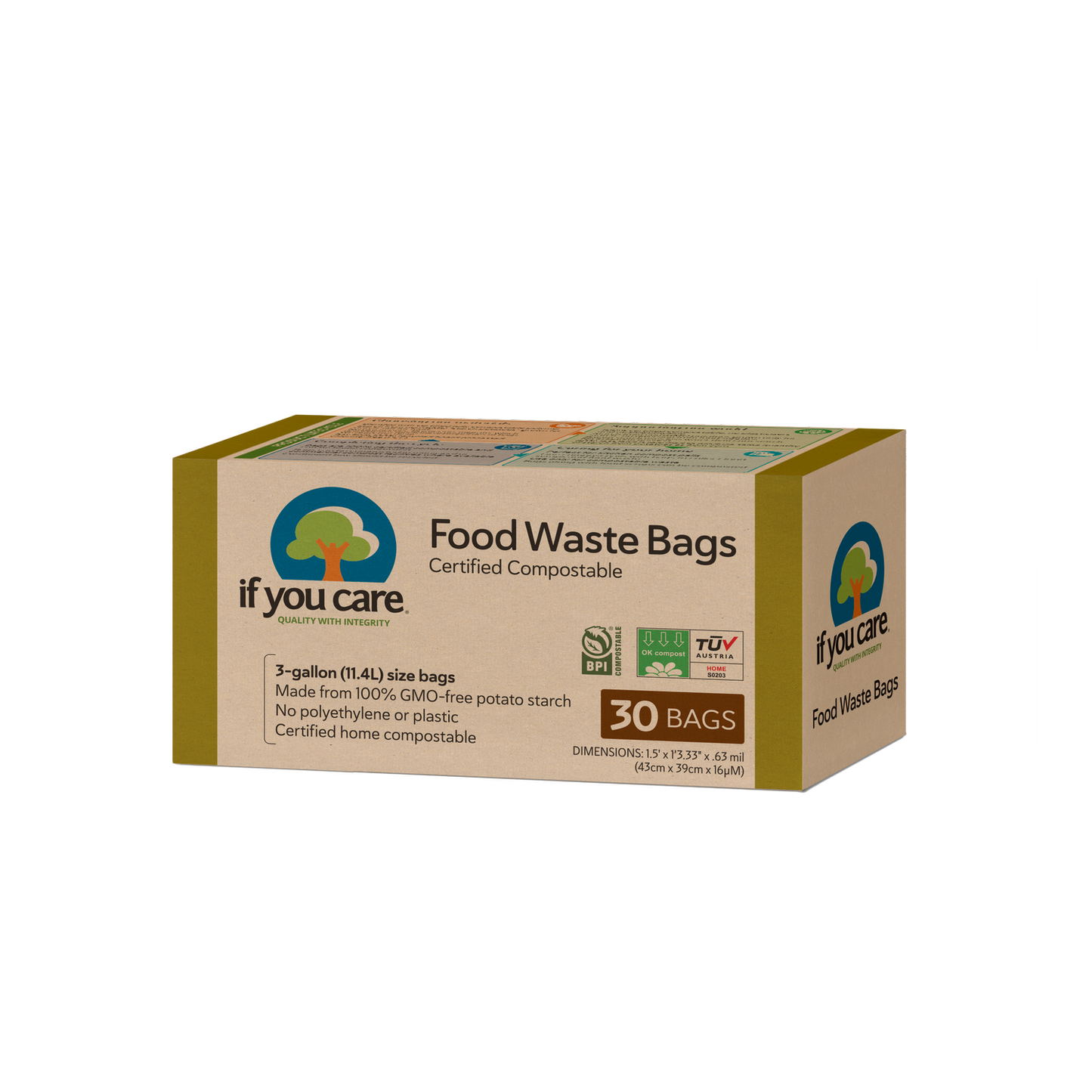 Compostable Food Waste Bags - 30 x 11.4L