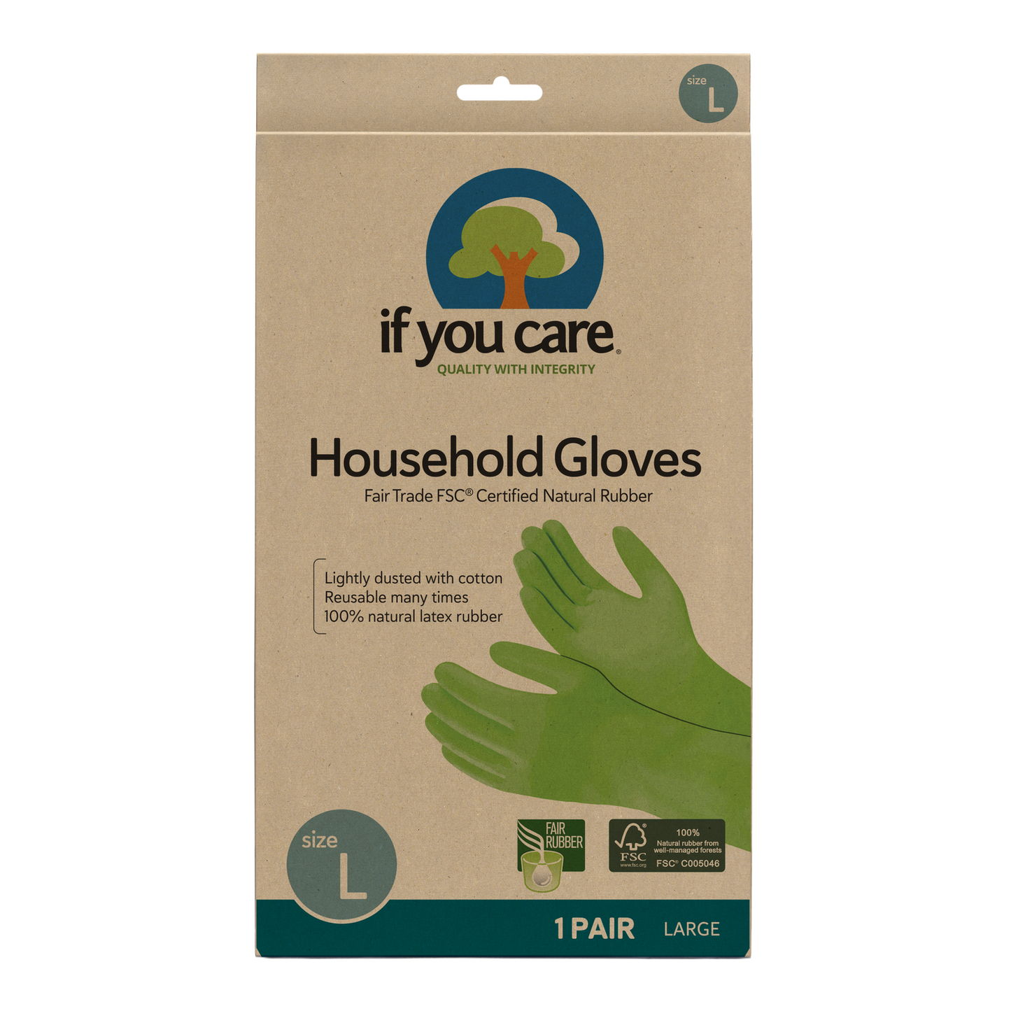 Large - Natural Rubber Gloves by If You Care