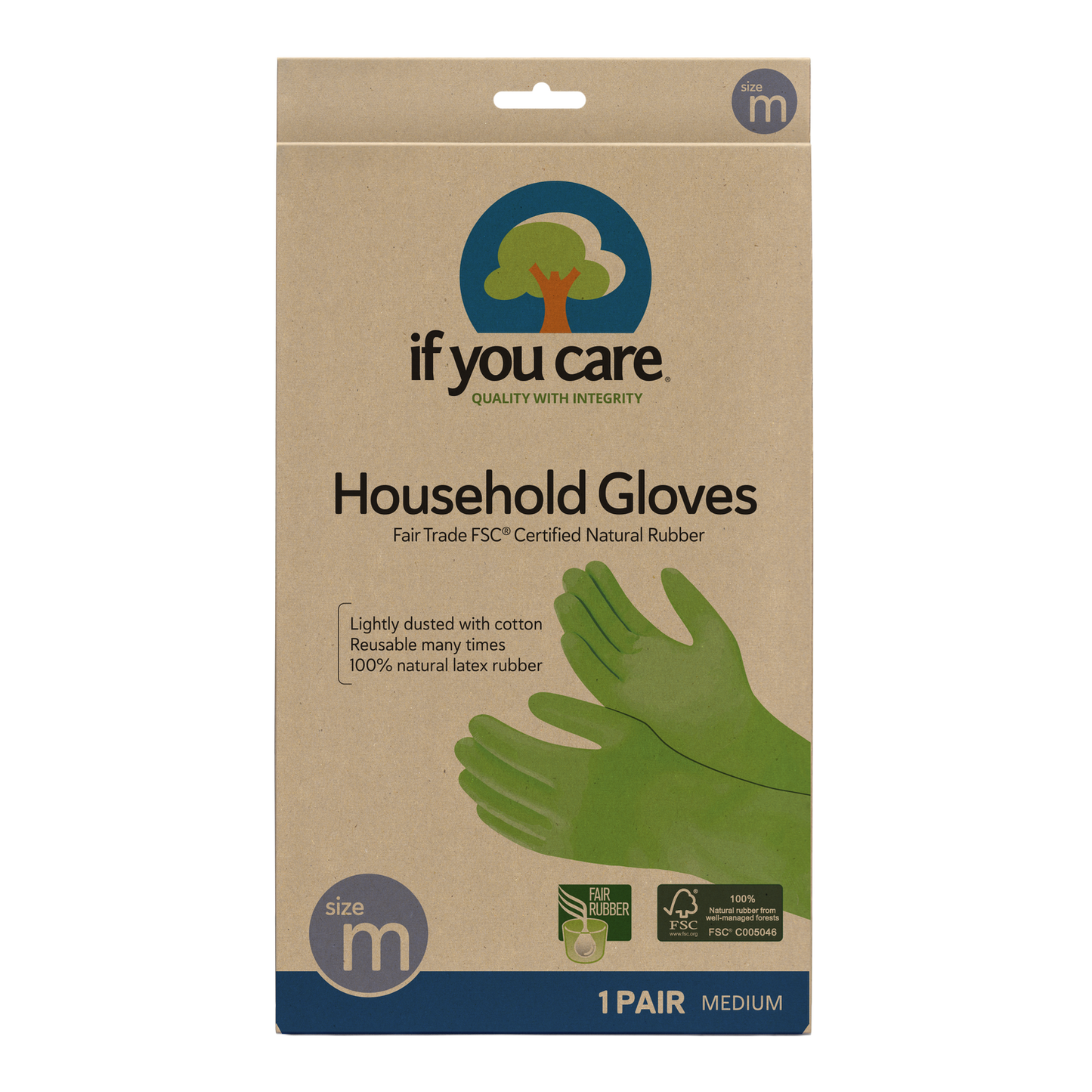 Medium - Natural Rubber Gloves by If You Care