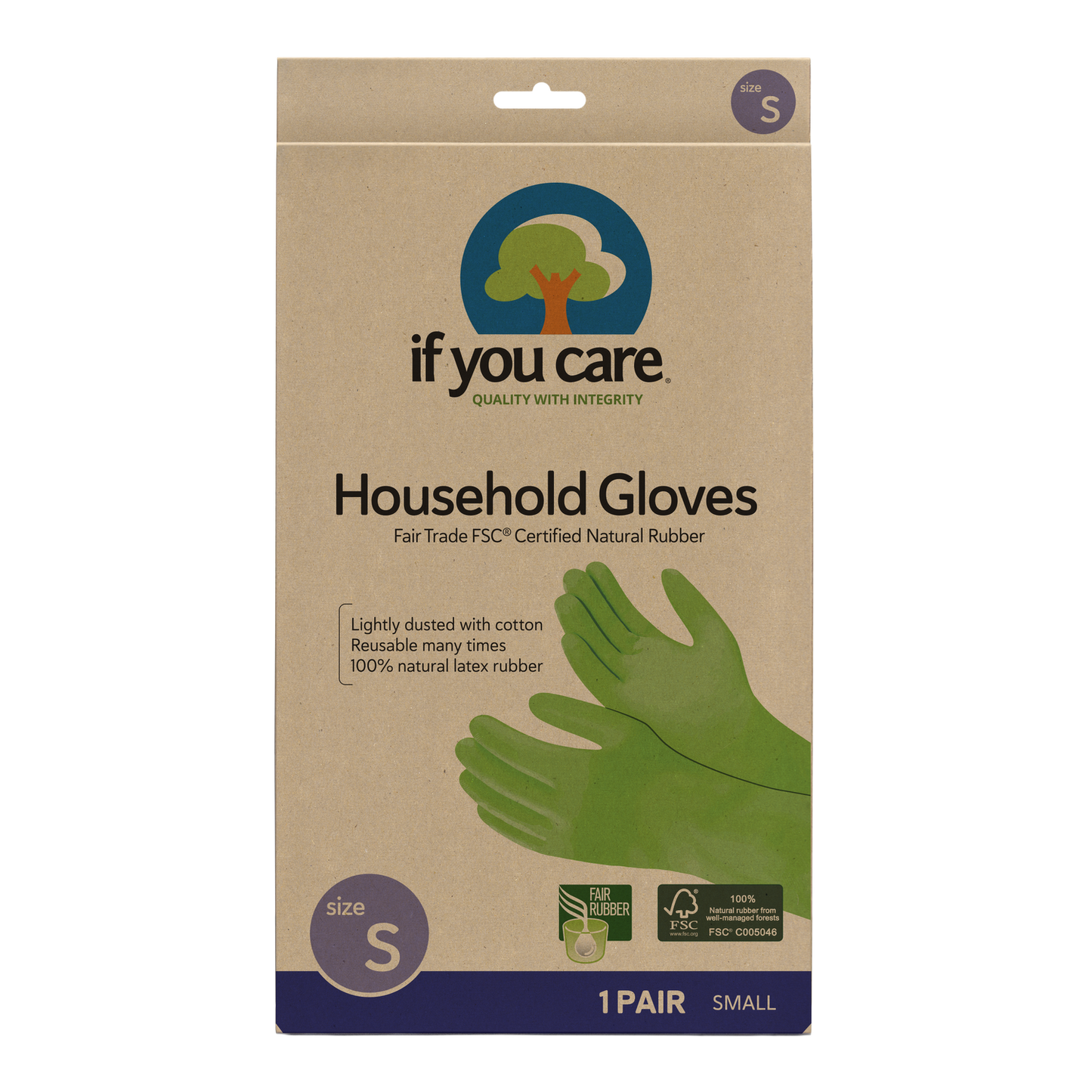 Small - Natural Rubber Gloves by If You Care