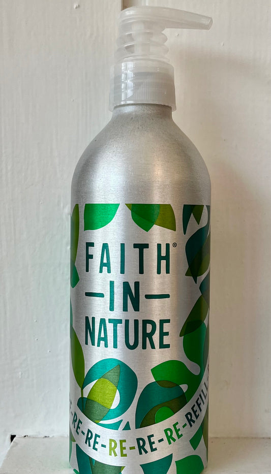 450ml Faith in Nature Aluminium Bottle with Pump