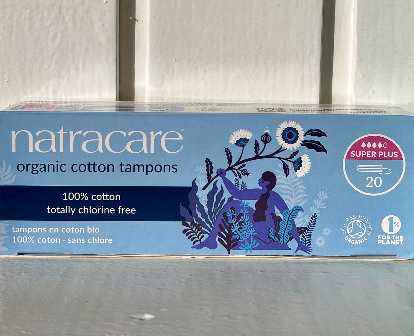 Natracare Organic Super Plus Cotton Non- Applicator Tampons - Box of 20