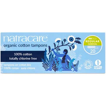 Natracare Organic Cotton Regular Non- Applicator Tampons - Box of 20