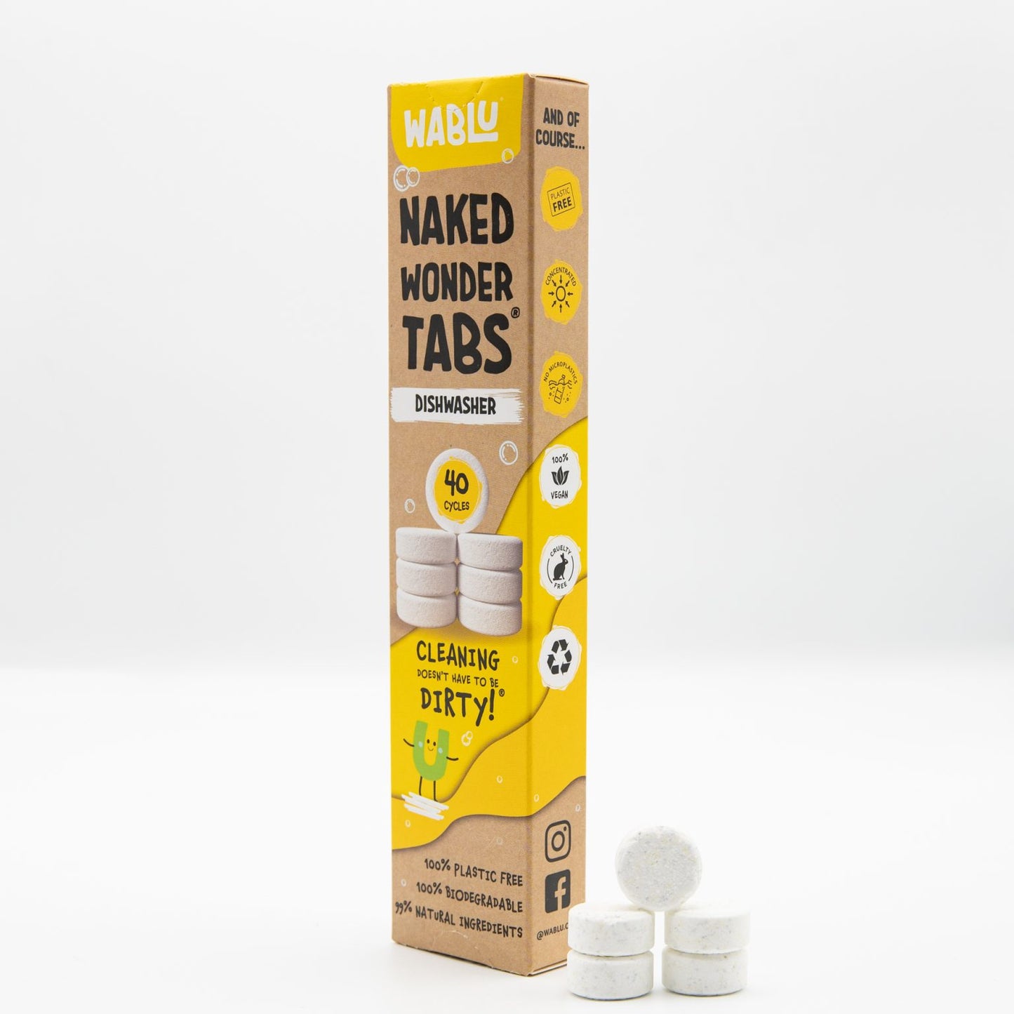 Naked Wonder Dishwasher Tabs by Wablu- 40 tablets