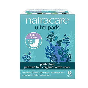 Natracare Organic Cotton Ultra Pads - Long - Box of 10