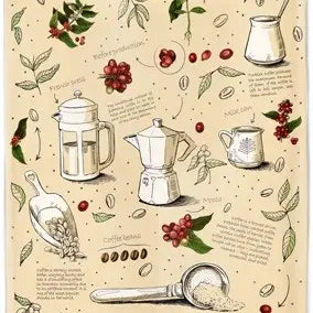 Organic Cotton Tea Towel - 50x70cm - Coffee