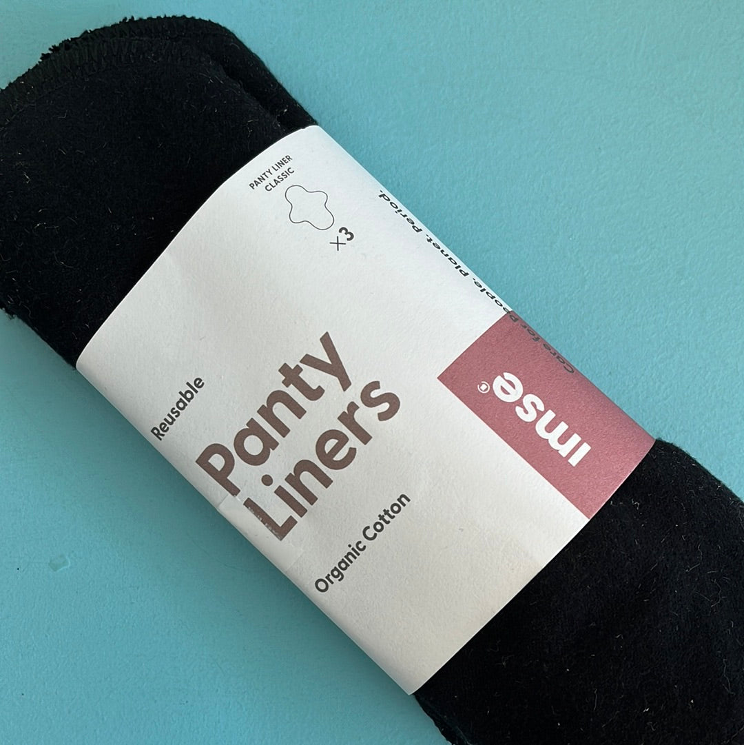 Reusable Panty Liners by Imse Vimse, 3 pack, solid black