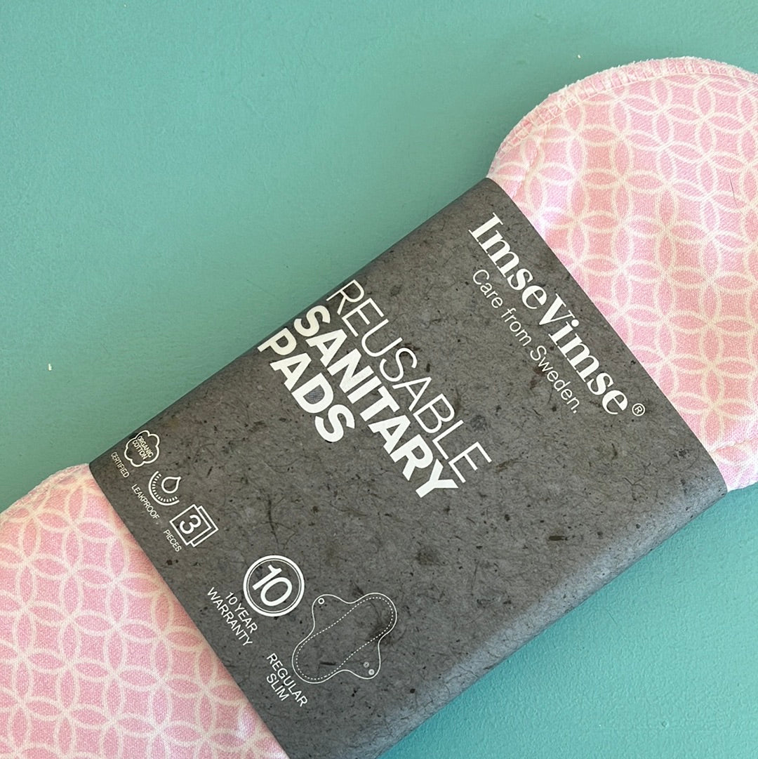 Reusable Sanitary Pads by Imse Vimse, 3 pack, pink halo