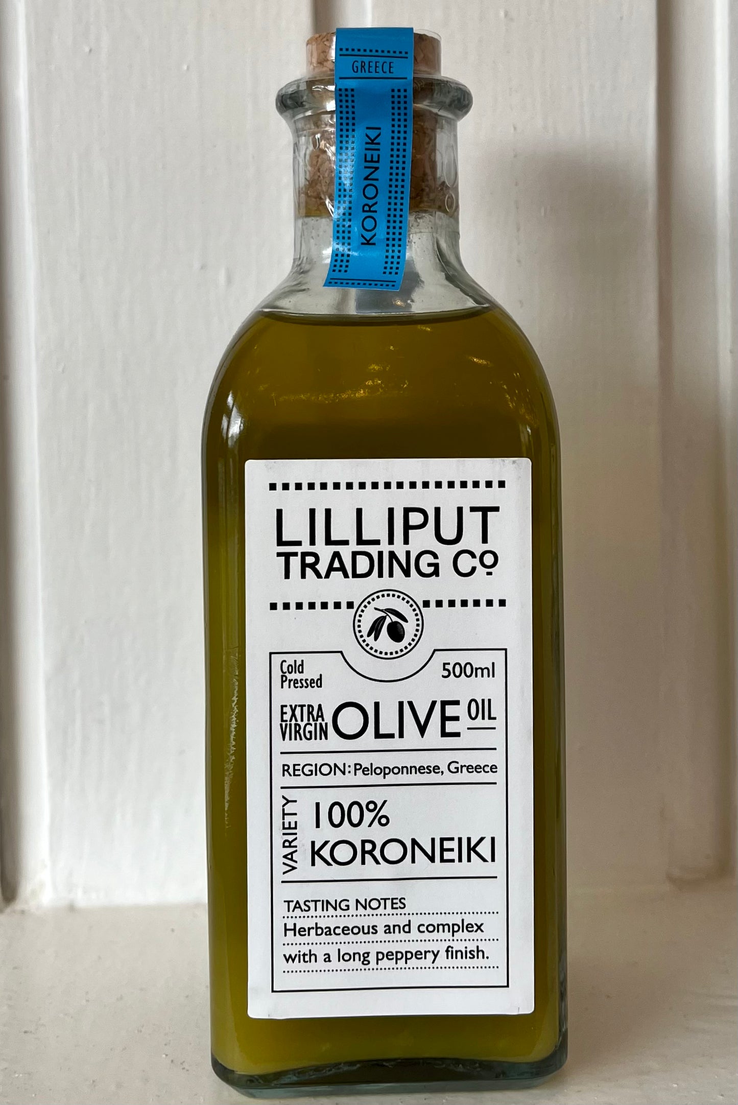 Extra Virgin Olive Oil - Koroneiki by Lilliput Trading Co - 500ml Glass Bottle
