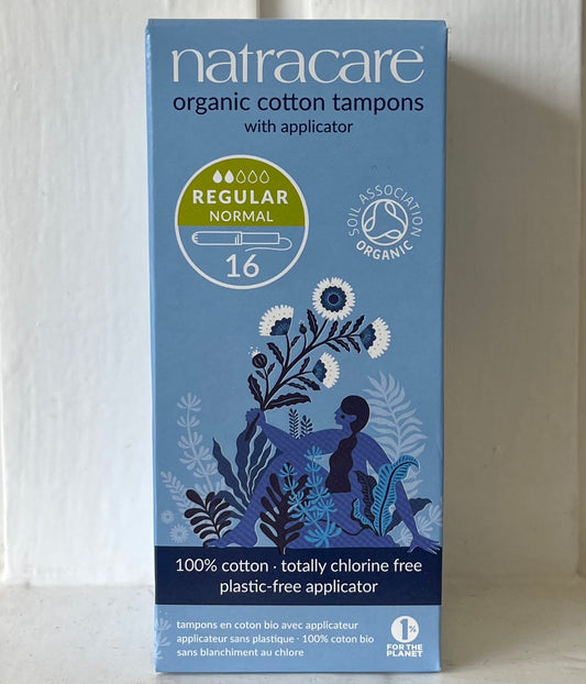 Natracare Organic Cotton Applicator Tampons (Regular) - Box of 16