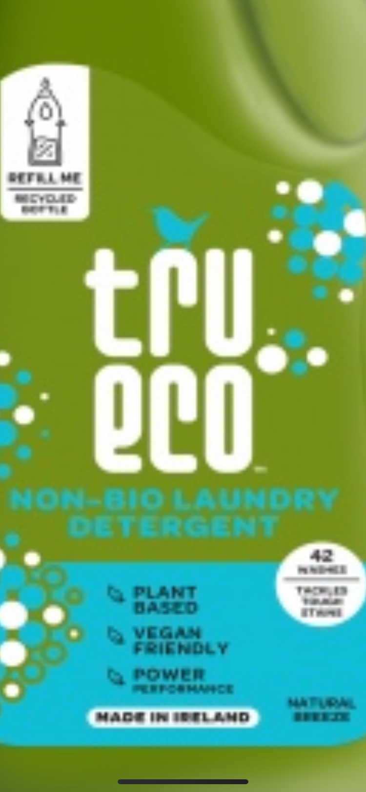 Non Bio Laundry Detergent "Natural Breeze" - Tru Eco by VivaGreen - 100ml Refill