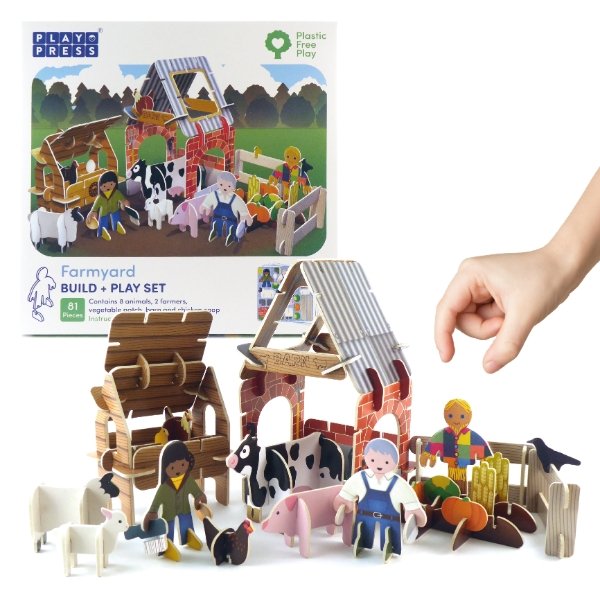 Playpress Farmyard build and play set - jiminy eco-toys
