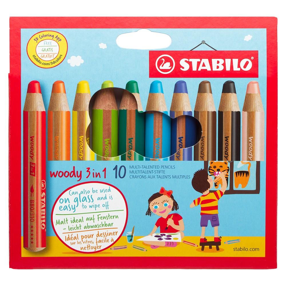 STABILO Woody Solid-Paint Pencils for Windows, Crafts, Wellies, Cardboard Boxes, Whiteboards...