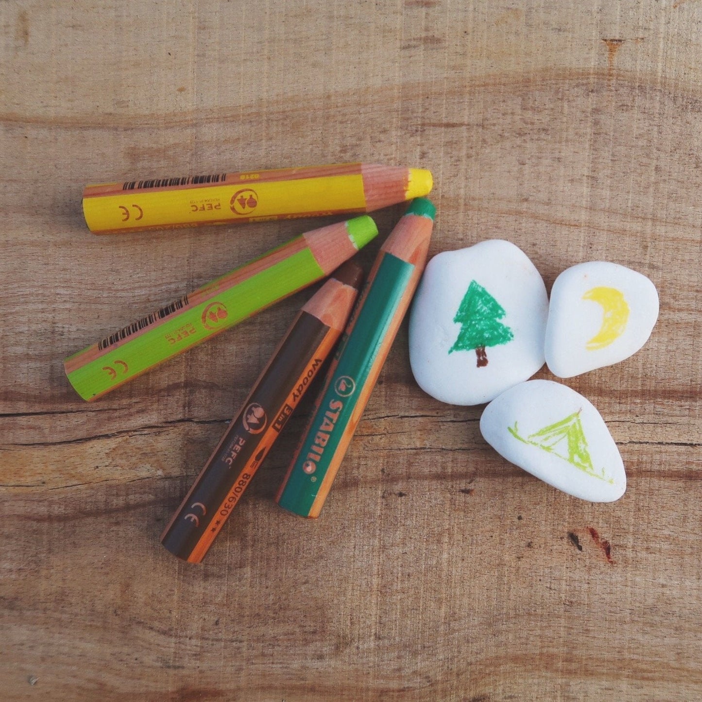STABILO Woody solid-paint pencils - 3-in-1: pencil, crayon, paint stick - jiminy eco-toys