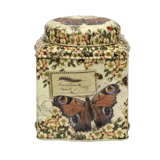 200g Metal Tea Caddy - Vintage butterflies