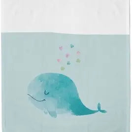 Organic Cotton Tea Towel - 50x20cm - Happy Whale