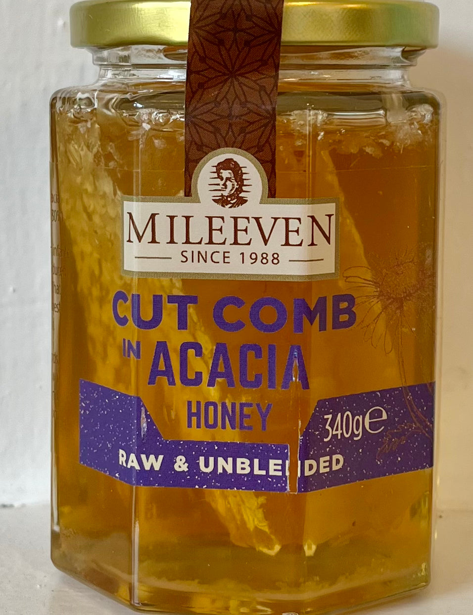 Mileeven Acacia Honey with  Cut Comb  - 340g