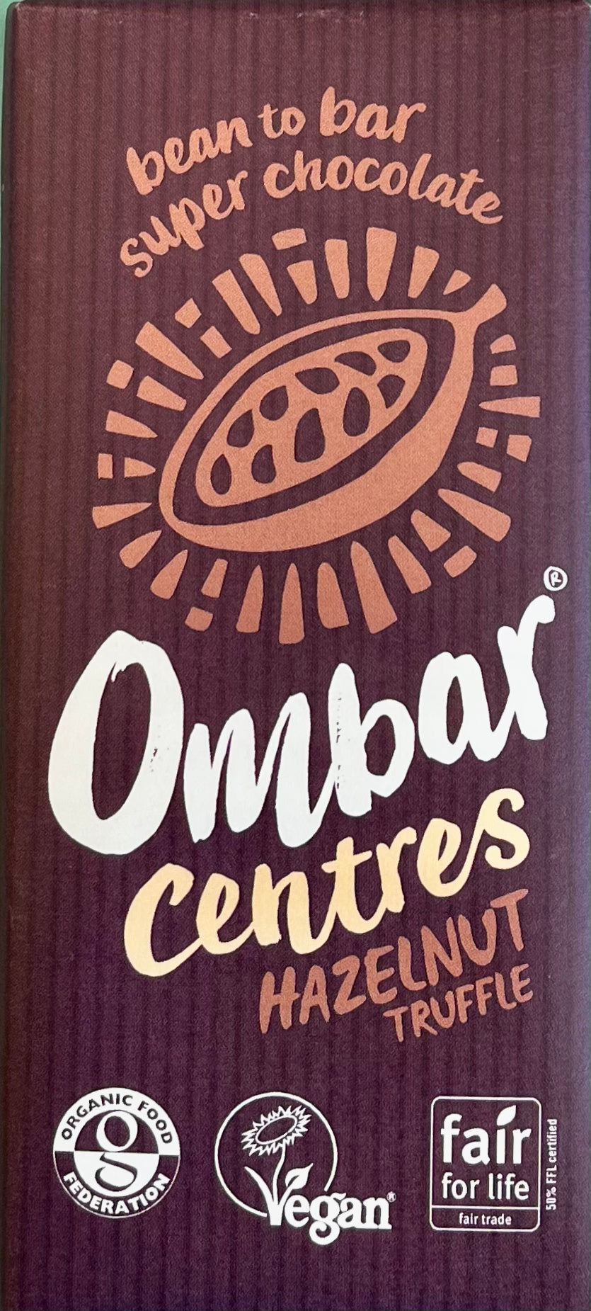 Ombar Hazelnut Centre Chocolate Bar - 70g