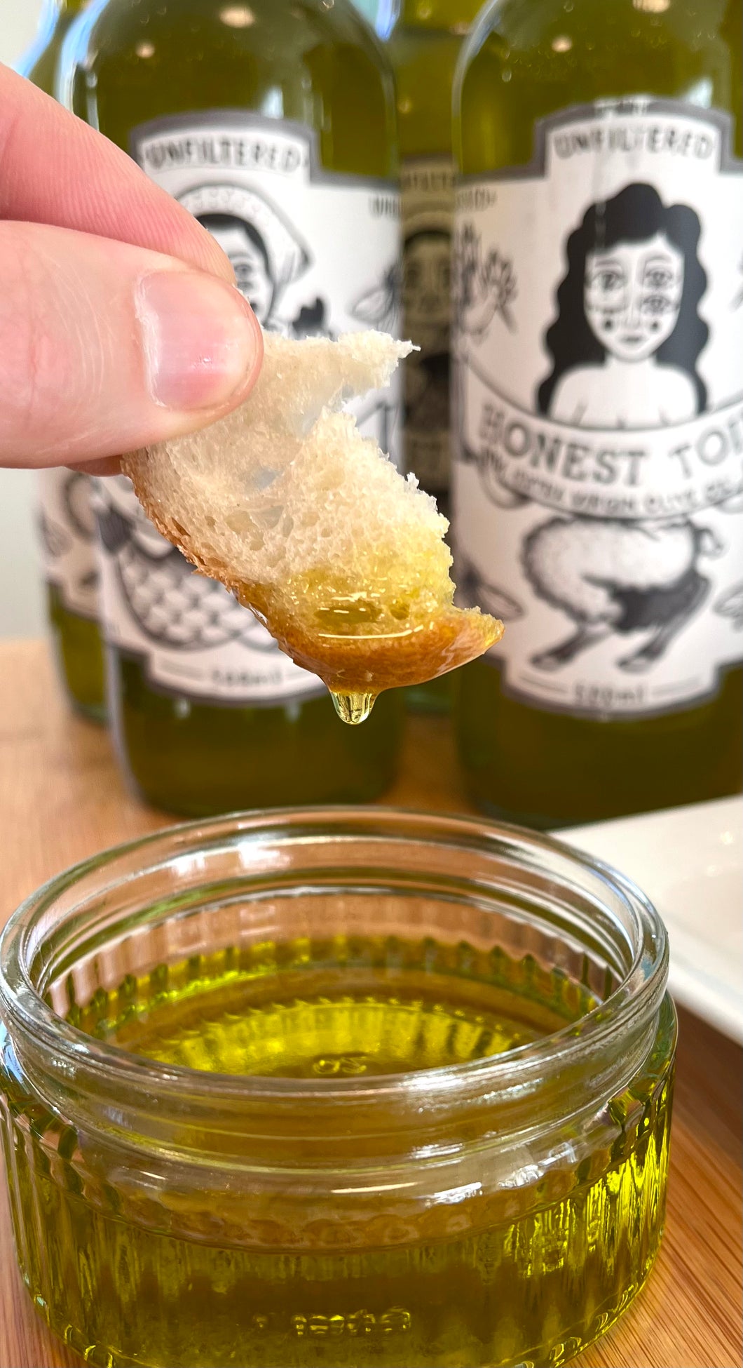 500ml Glass Bottle of Honest Toil - Extra Virgin Koroneiki Olive Oil