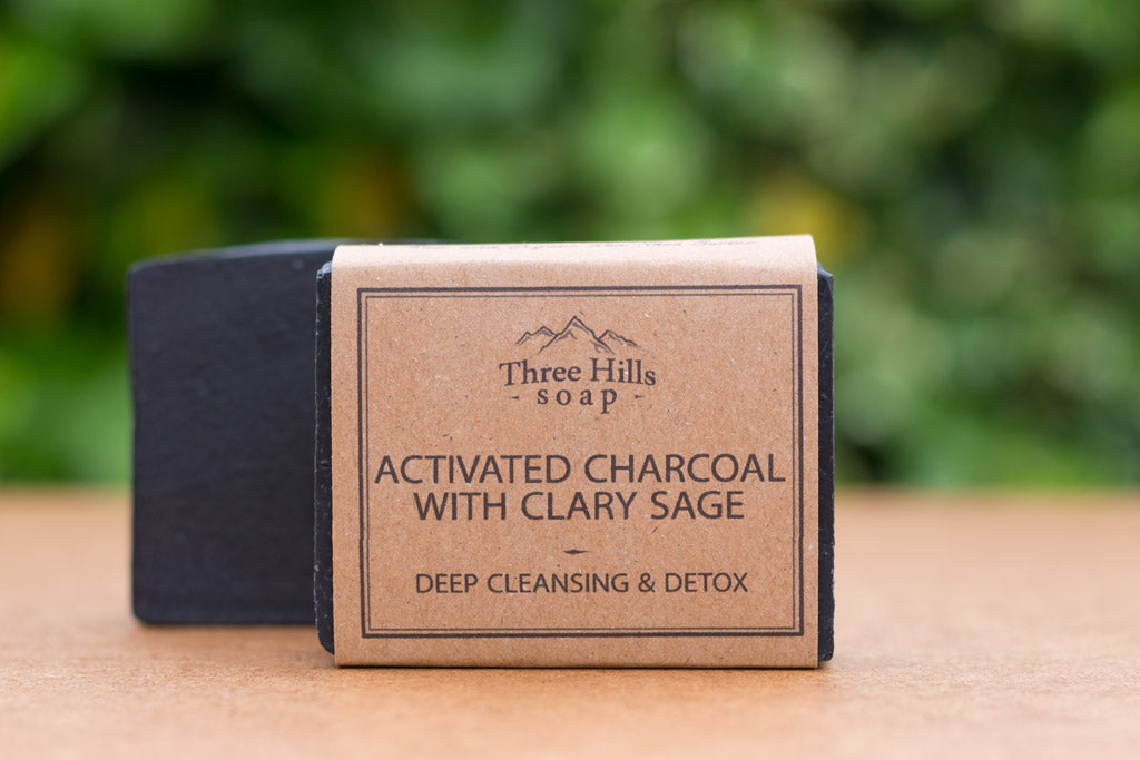 Activated Charcoal & Clary Sage Bar - Three Hills Soap