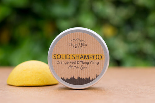 Orange Peel & Ylang Ylang Shampoo Bar - Three Hills Soap (In original tin)