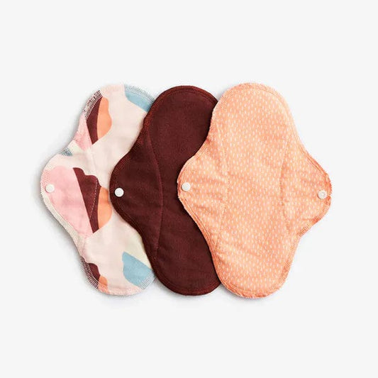 Reusable Sanitary Pads by Imse Vimse, 3 pack, orange, maroon, multi