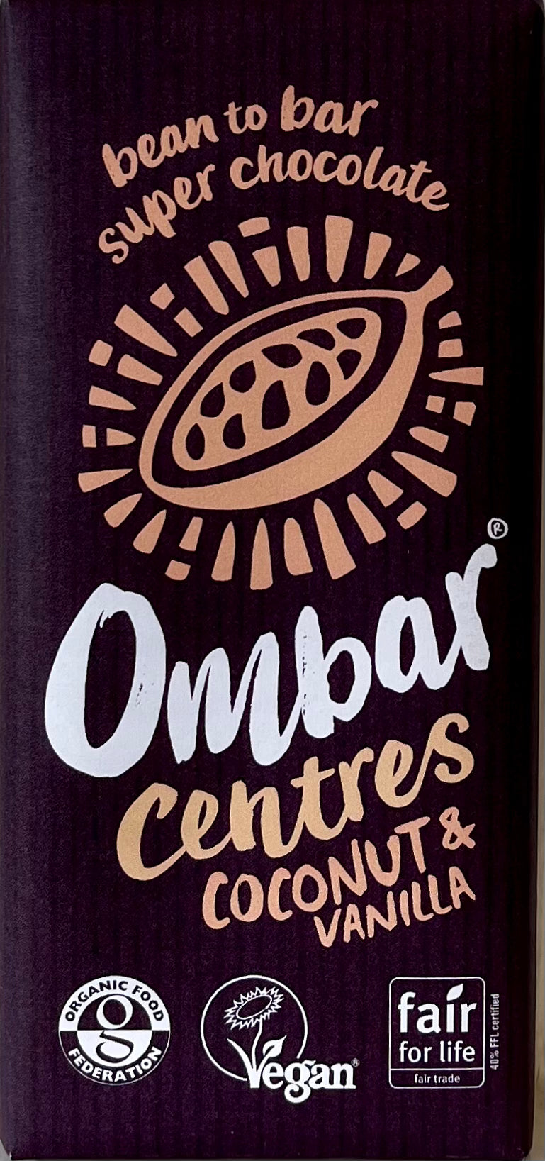 Ombar Coconut Vanilla Centre Chocolate Bar - 70g