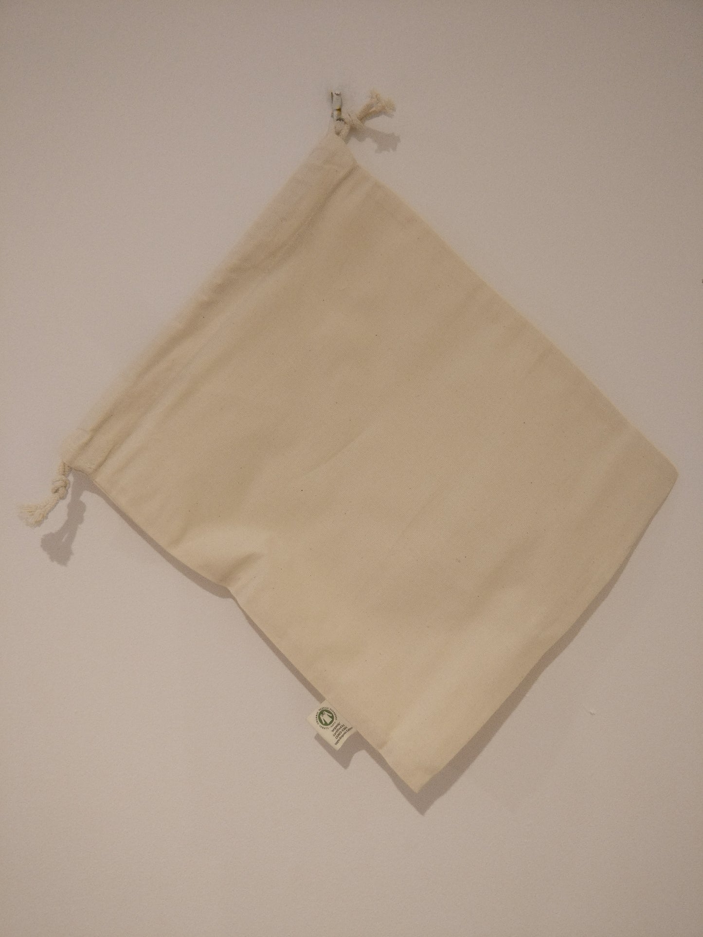 Large 25x30cm Fair Trade Organic Cotton Tie String Bag