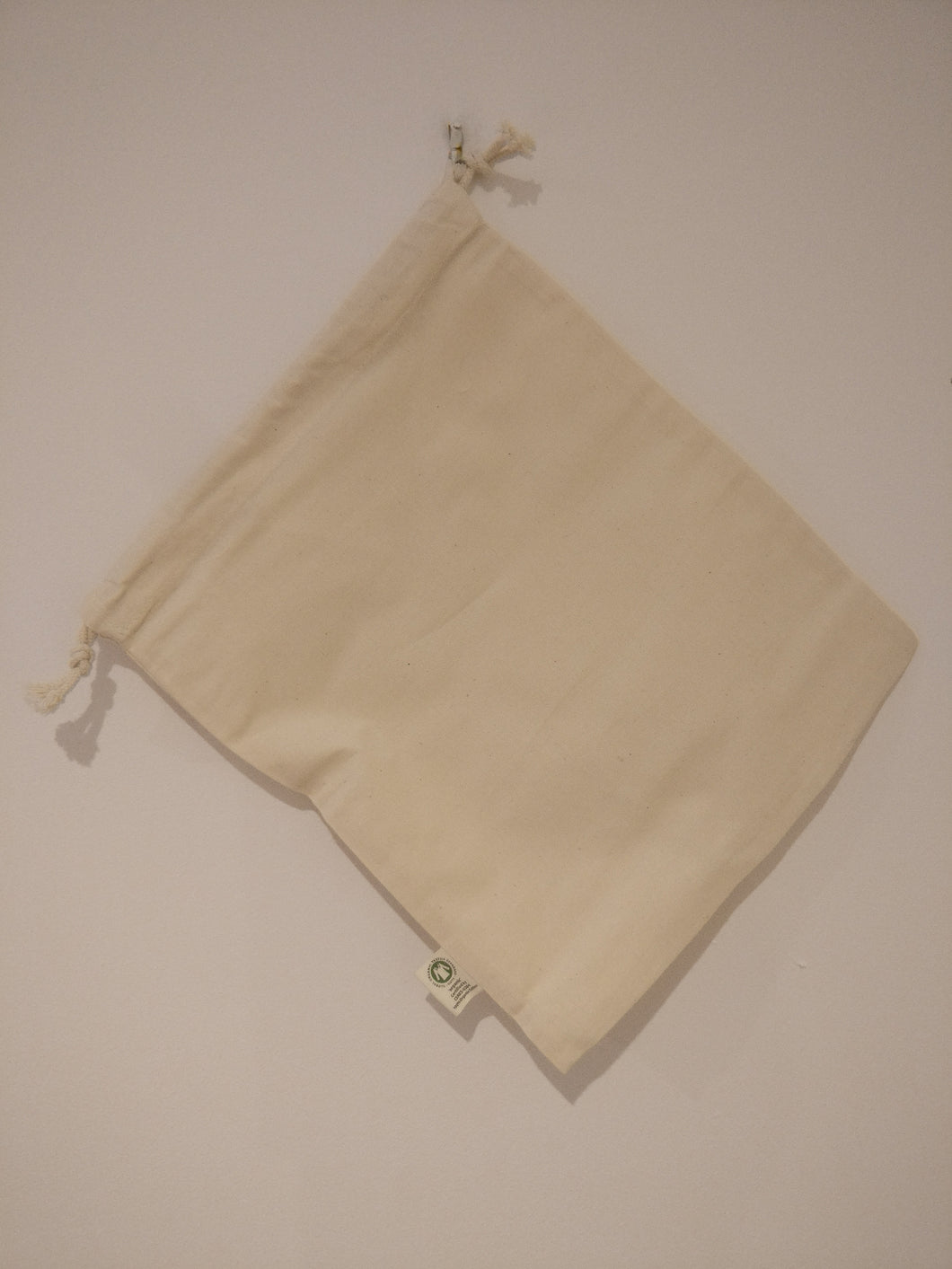 Large 25x30cm Fair Trade Organic Cotton Tie String Bag