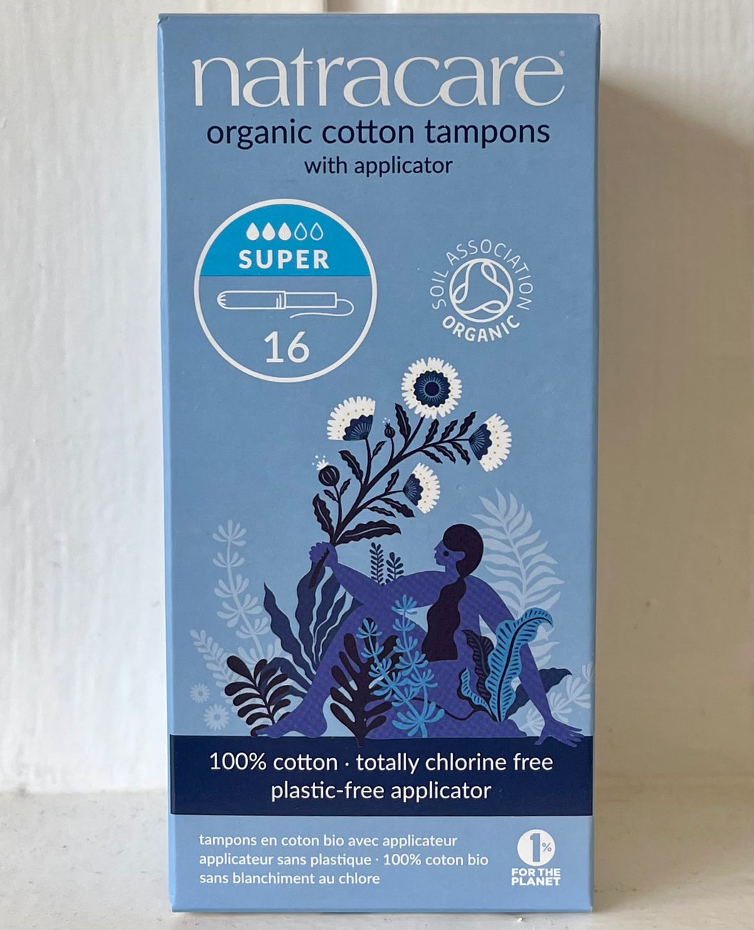 Natracare Organic Cotton Applicator Tampons (Super) - Box of 16