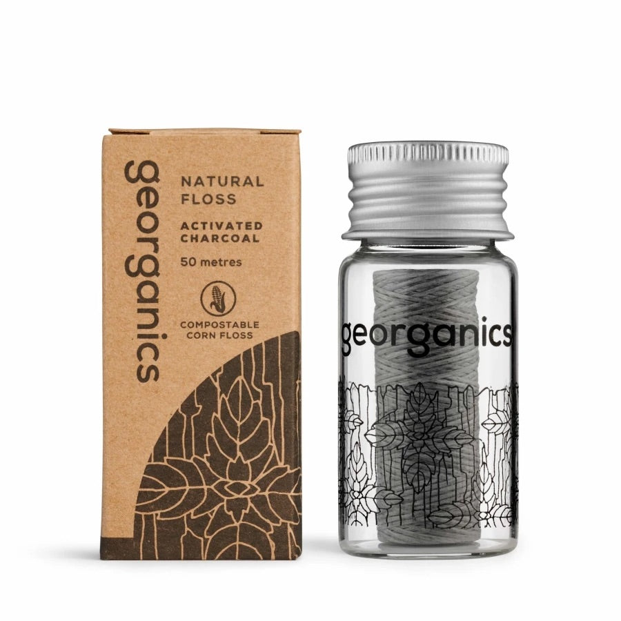 Georganics Peppermint & Activated Charcoal Silk Floss (Original size - 1 x 30 metres)