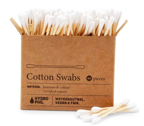 Organic Bamboo and Cotton Swabs - Pack of 100