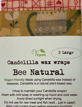 2 Pack Large Candelilla Wax Wraps (Vegan)