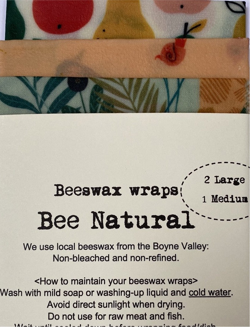 Bee Natural 2 x Large 1 x Medium Beeswax Wraps