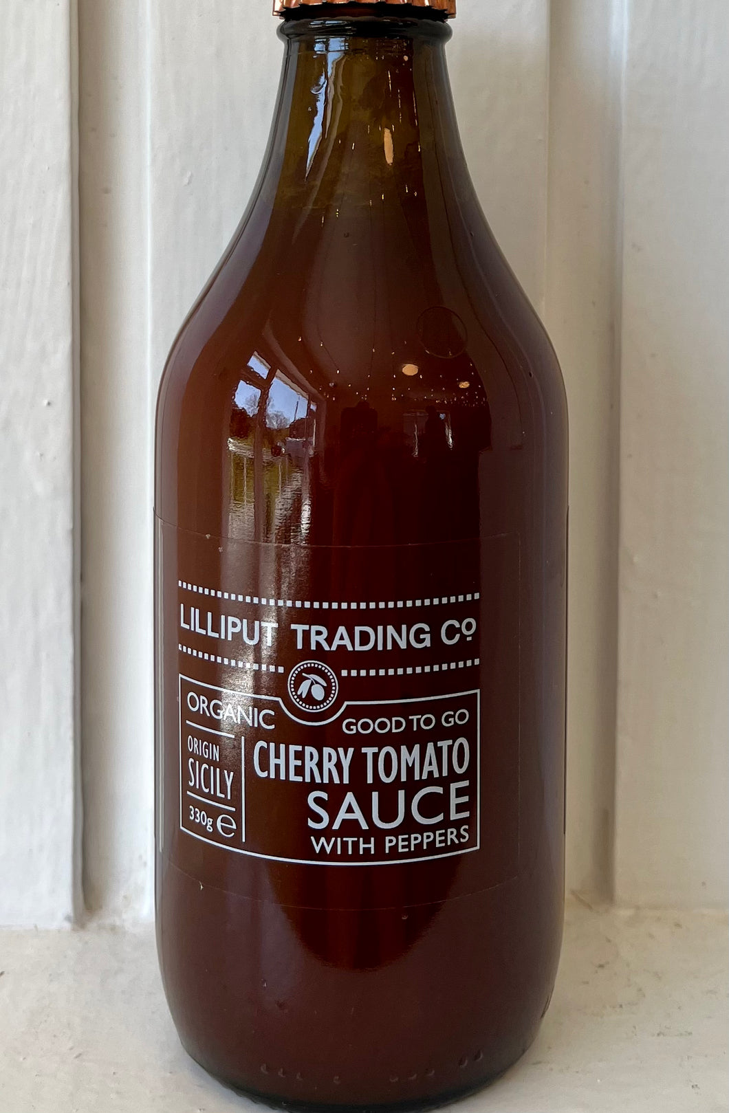 Organic Cherry Tomato Sauce with Peppers by Lilliput Trading Co 300g
