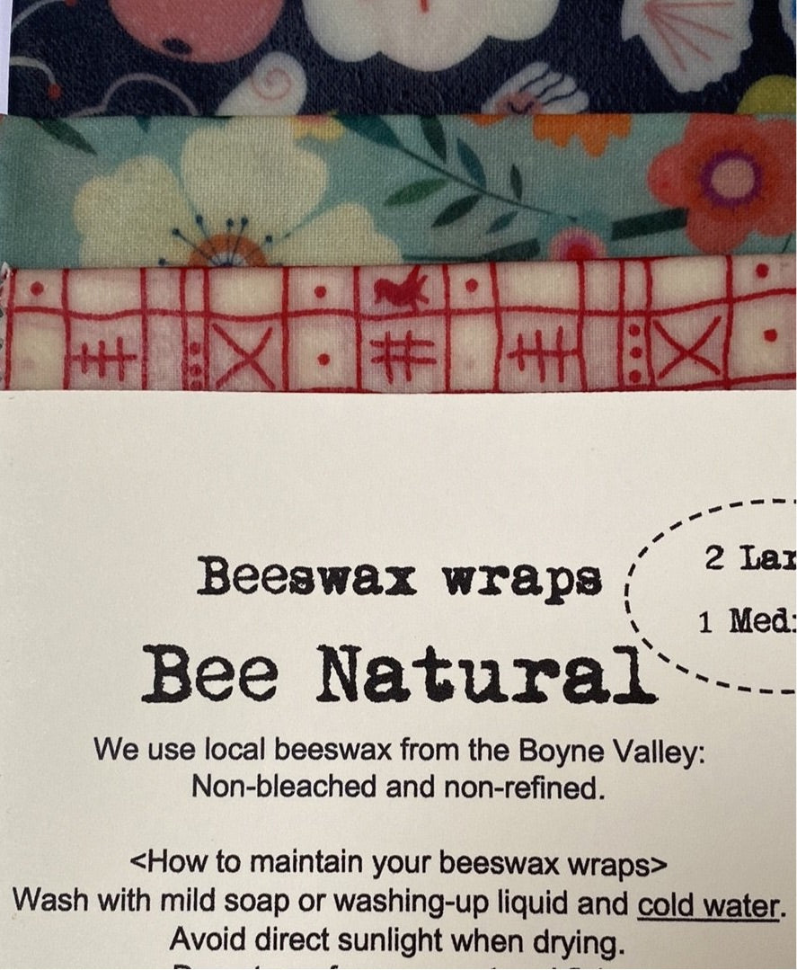 Bee Natural 2 x Large 1 x Medium Beeswax Wraps